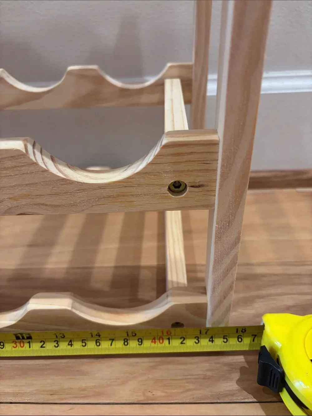 Natural Wood 4-Tier Wine Rack